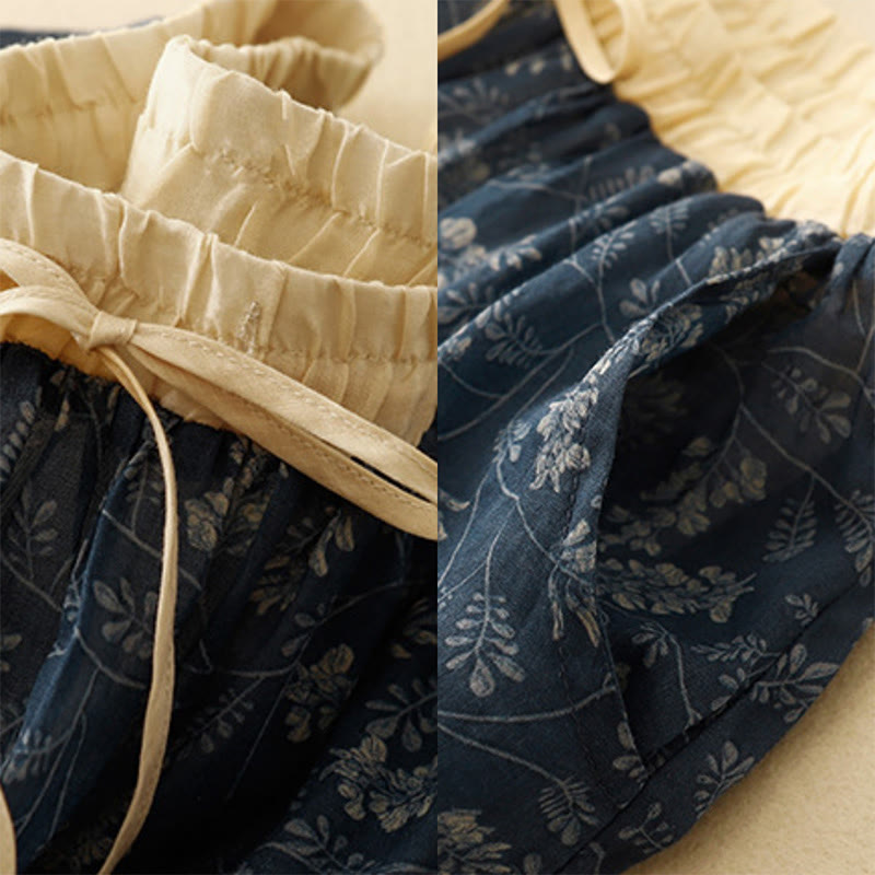 Breathable Cotton Linen A-Line Mid-Length Skirt for Mindful Living
