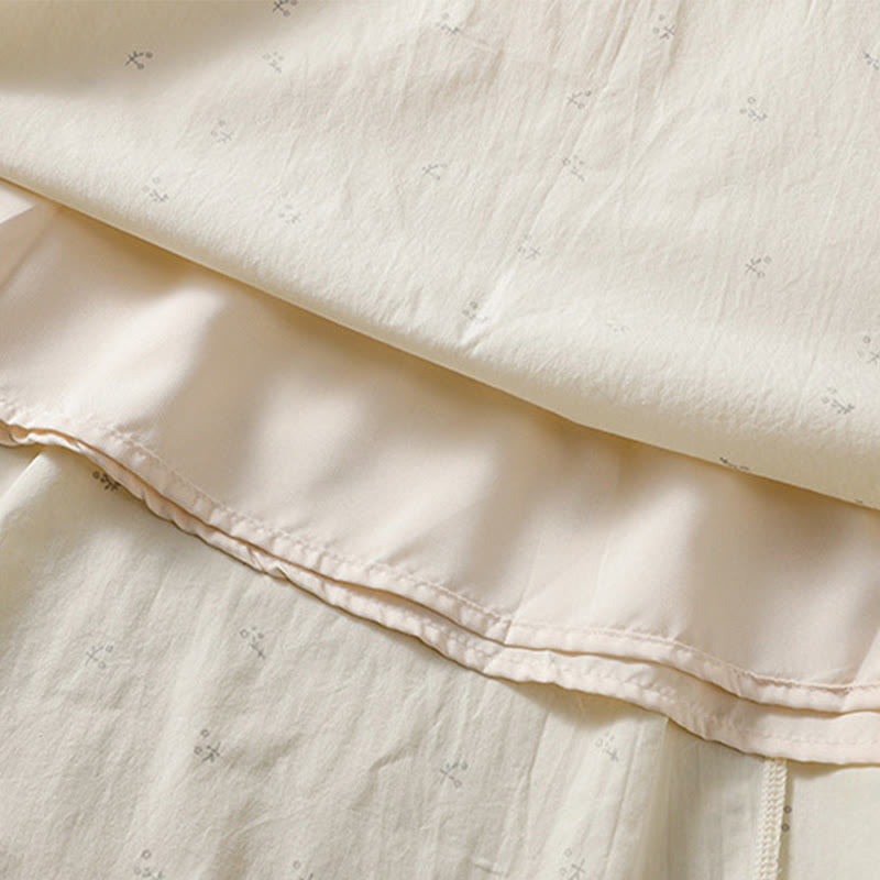 Breathable Cotton Elastic Waist 7/8 Length Minimalist Skirt