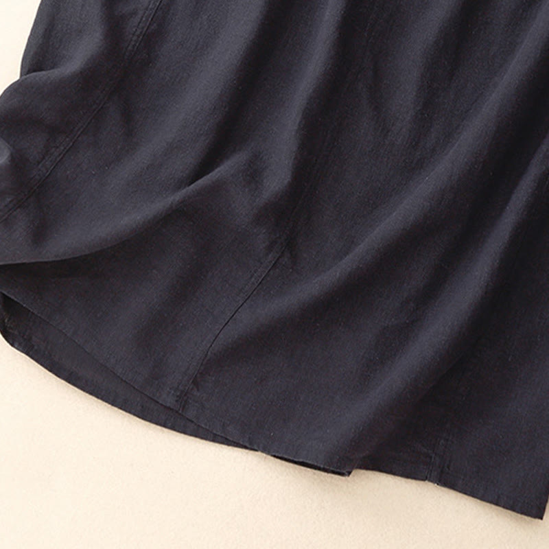Drawstring A-line Elastic Waist Cotton Women's Skirt