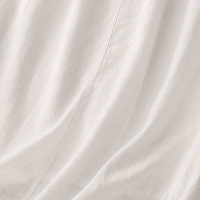 Drawstring A-line Elastic Waist Cotton Women's Skirt