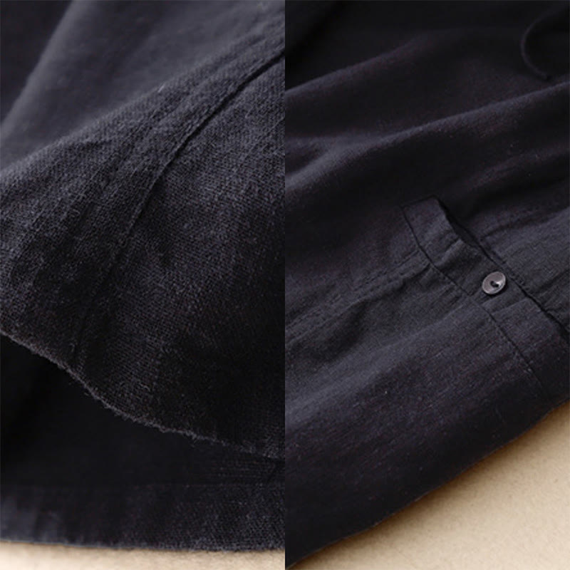 Drawstring A-line Elastic Waist Cotton Women's Skirt