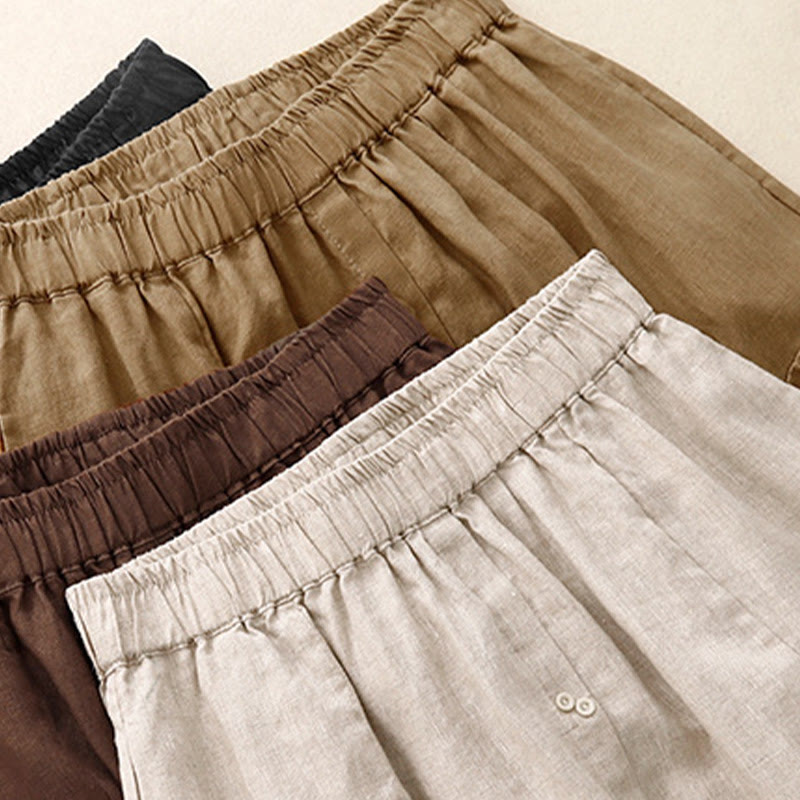 Breathable Cotton Elastic Waist A-Line Meditation Skirt
