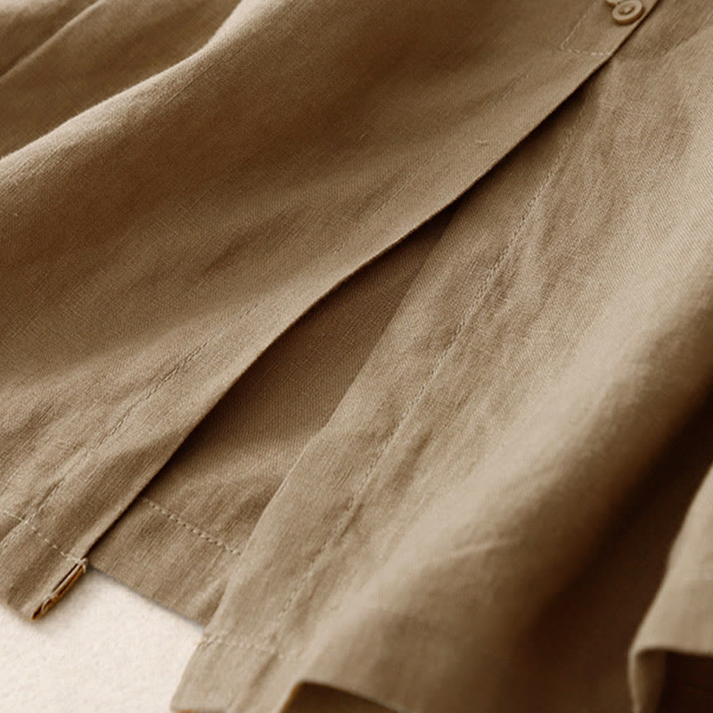 Breathable Cotton Elastic Waist A-Line Meditation Skirt