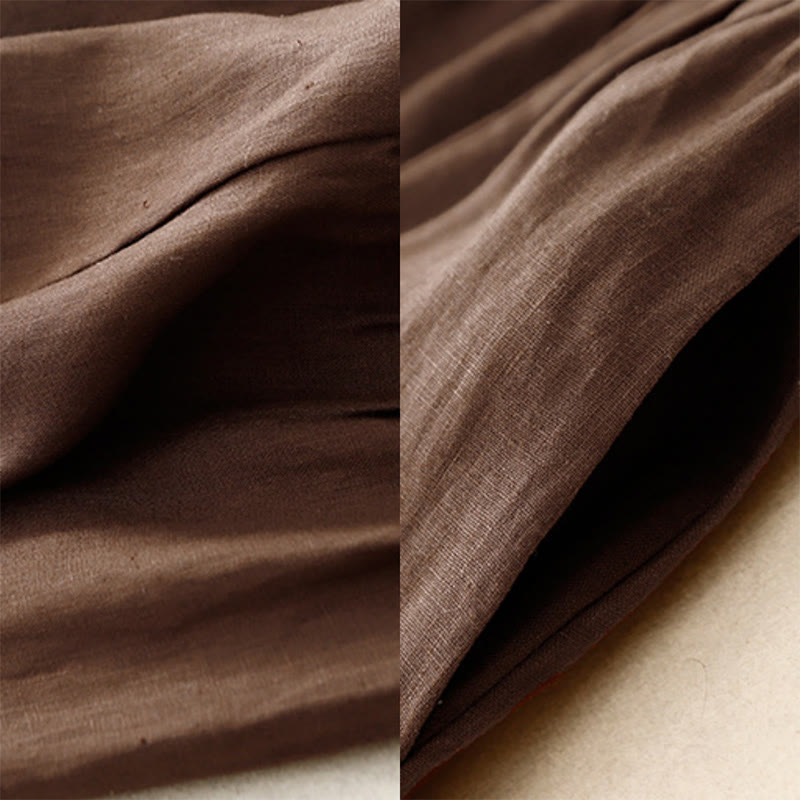 Breathable Cotton Elastic Waist A-Line Meditation Skirt