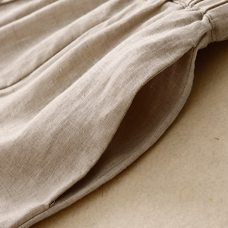Breathable Cotton Elastic Waist A-Line Meditation Skirt