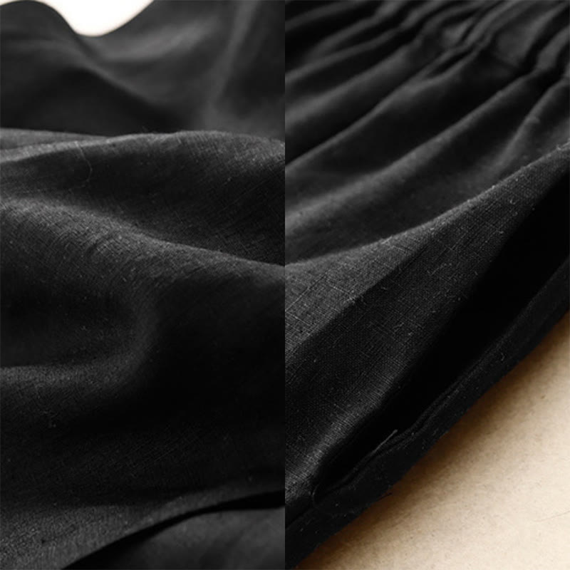 Breathable Cotton Elastic Waist A-Line Meditation Skirt