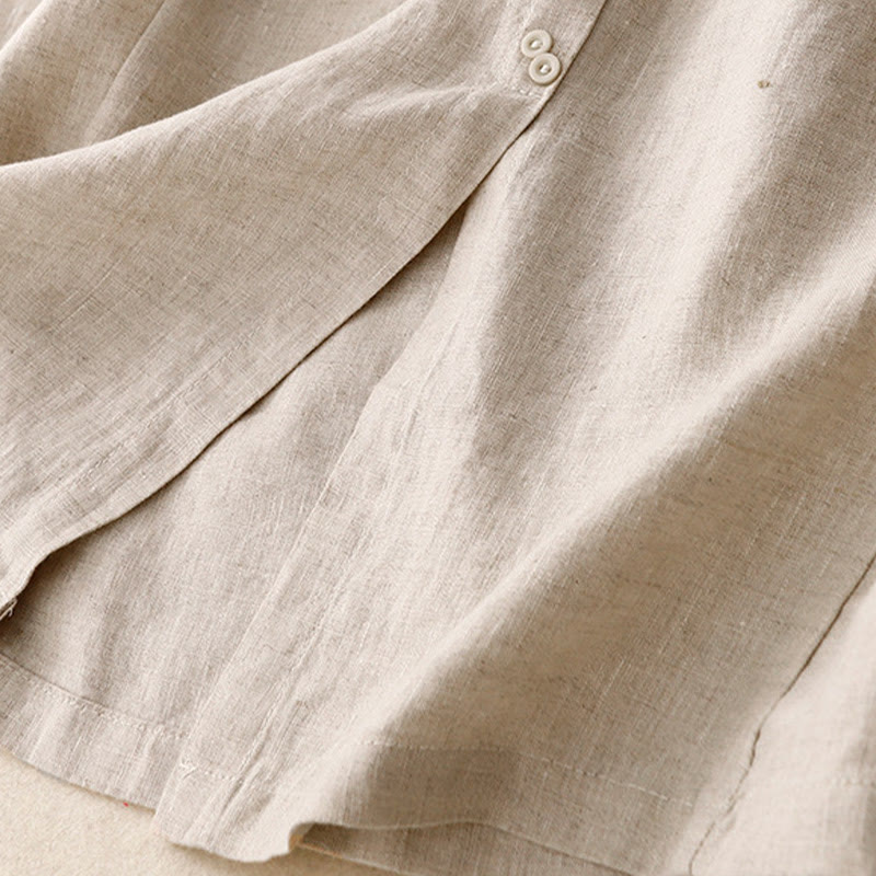 Breathable Cotton Elastic Waist A-Line Meditation Skirt