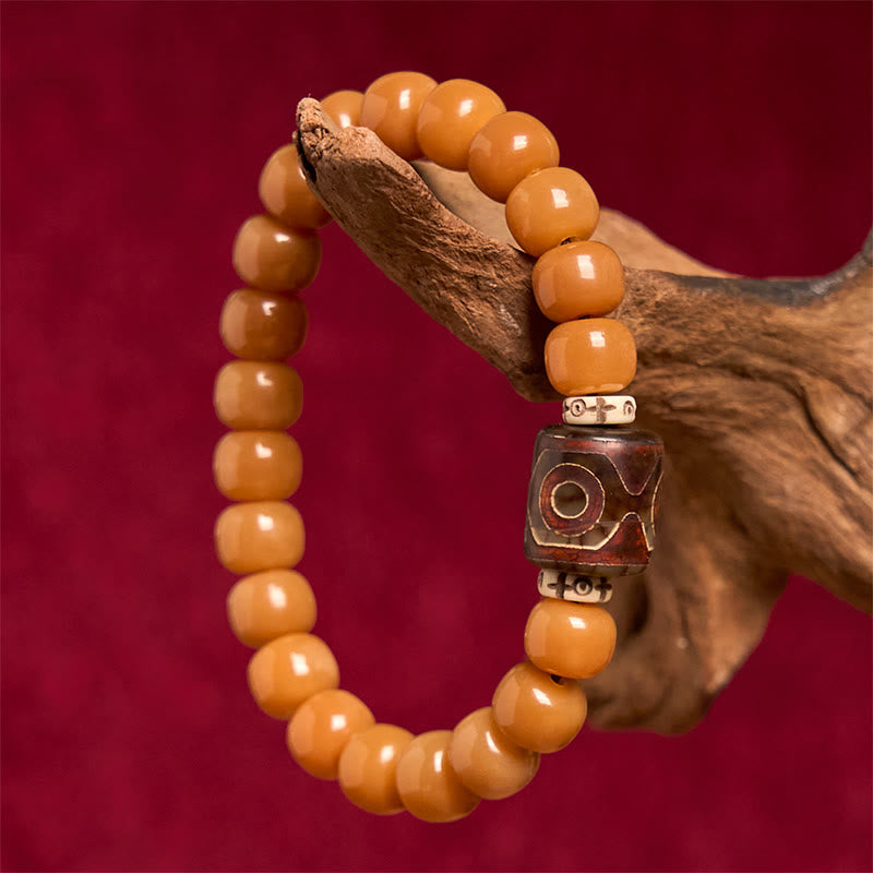 Tibetan Bodhi Seed and Dzi Bead Grounding Wrist Bracelet