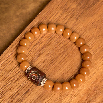 Tibetan Bodhi Seed and Dzi Bead Grounding Wrist Bracelet