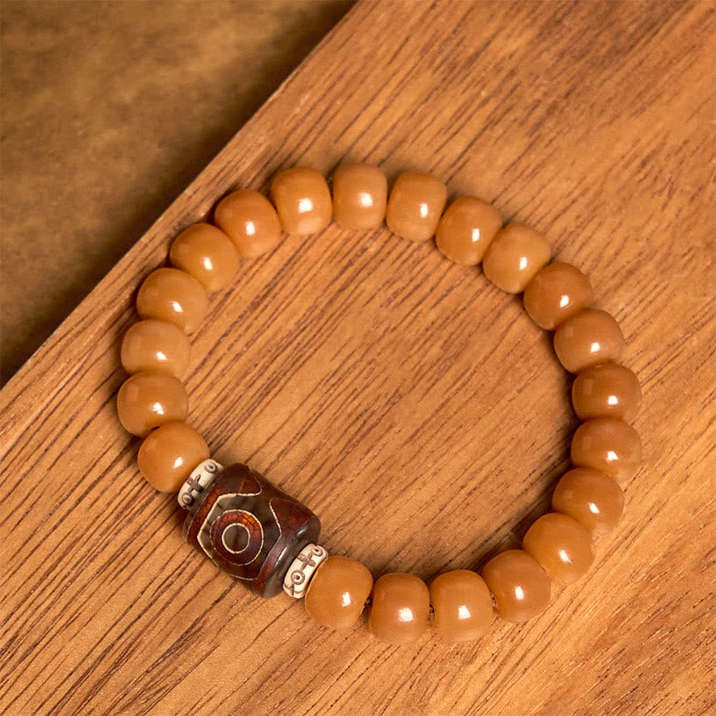 Tibetan Bodhi Seed and Dzi Bead Grounding Wrist Bracelet