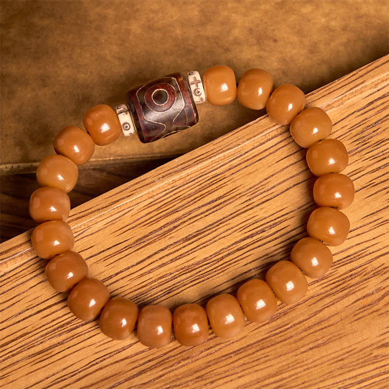 Tibetan Bodhi Seed and Dzi Bead Grounding Wrist Bracelet