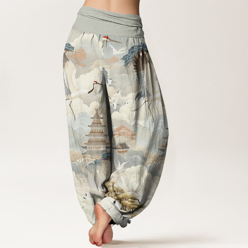Tactile Cotton Relaxed Waistband Harem Meditation Pants