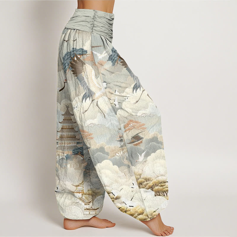 Tactile Cotton Relaxed Waistband Harem Meditation Pants