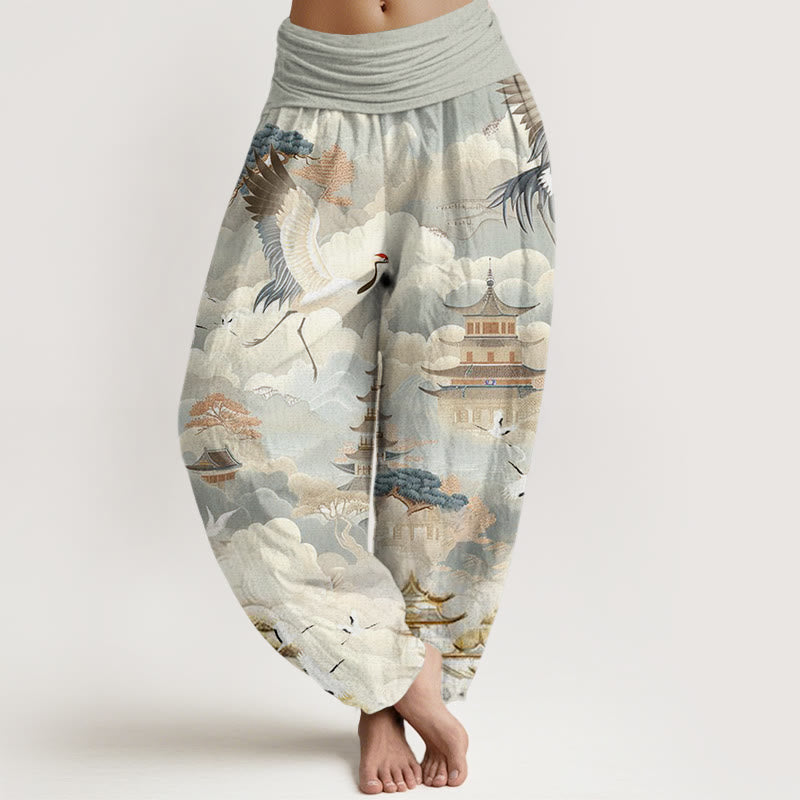 Tactile Cotton Relaxed Waistband Harem Meditation Pants