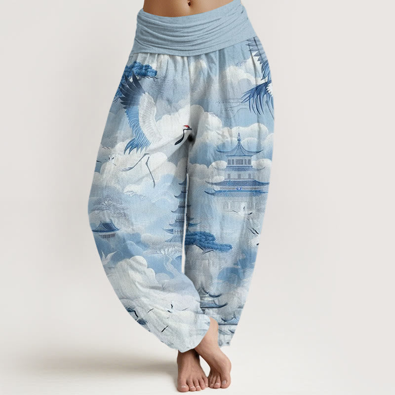 Tactile Cotton Relaxed Waistband Harem Meditation Pants
