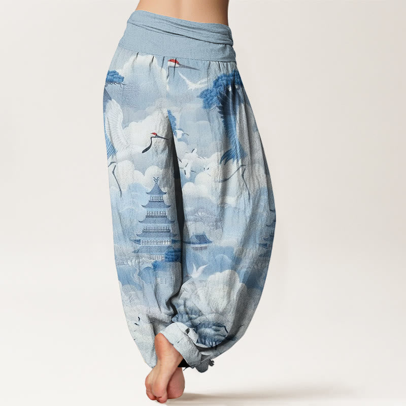 Tactile Cotton Relaxed Waistband Harem Meditation Pants