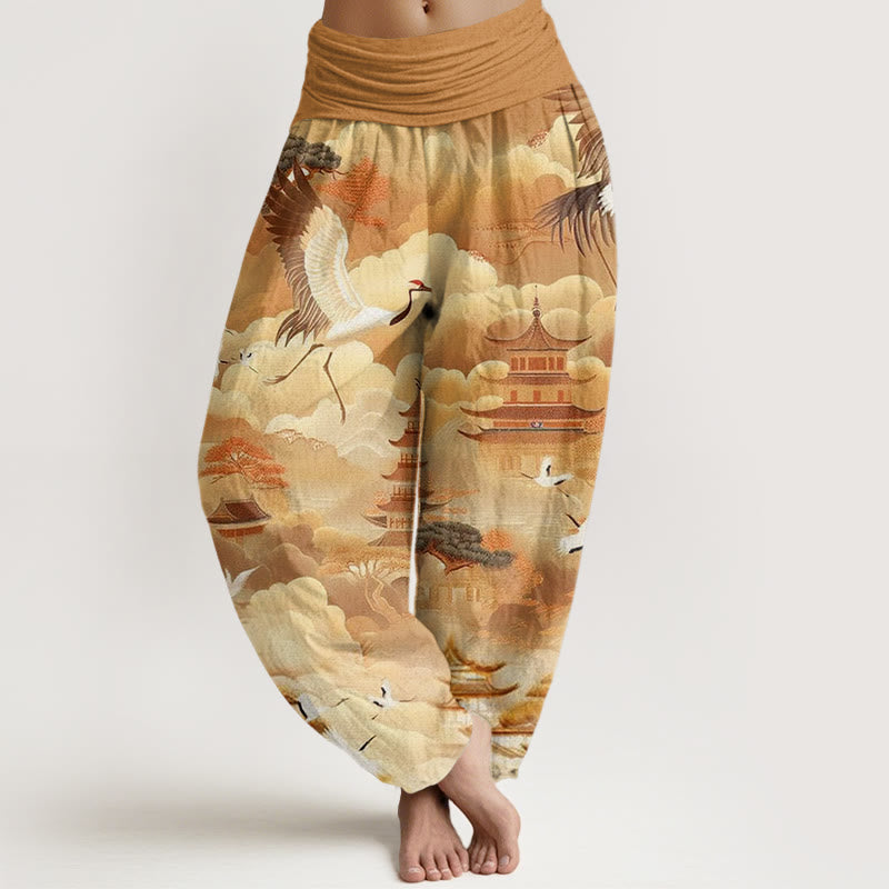 Tactile Cotton Relaxed Waistband Harem Meditation Pants