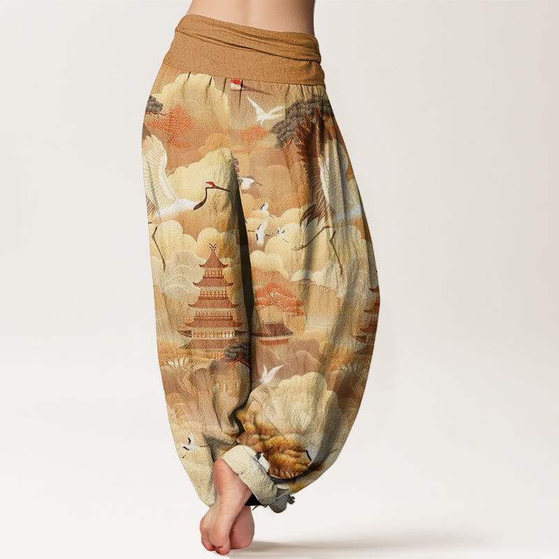 Tactile Cotton Relaxed Waistband Harem Meditation Pants