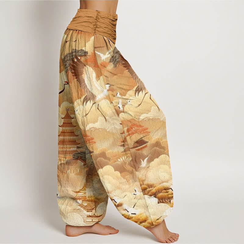 Tactile Cotton Relaxed Waistband Harem Meditation Pants