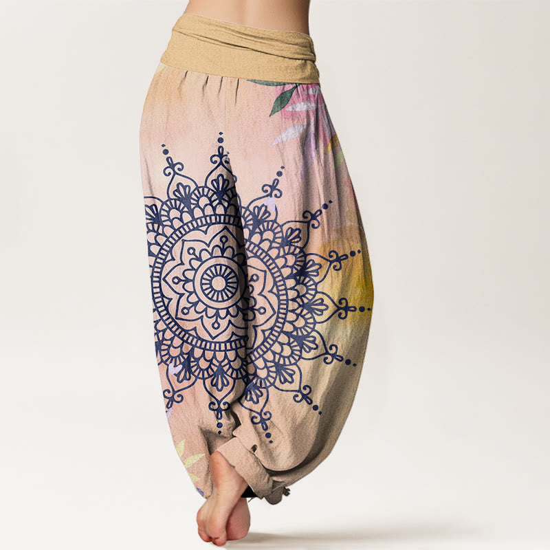 Tactile Cotton Mandala Print Relaxed Meditation Harem Pants