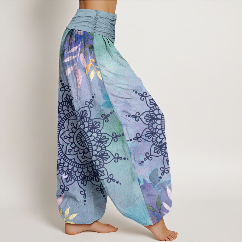 Tactile Cotton Mandala Print Relaxed Meditation Harem Pants