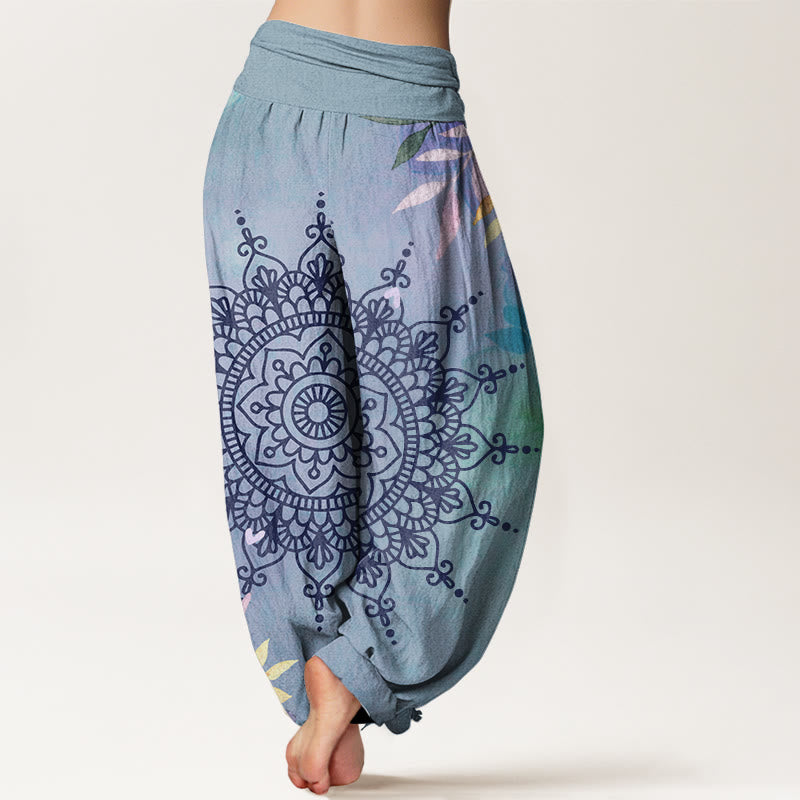 Tactile Cotton Mandala Print Relaxed Meditation Harem Pants