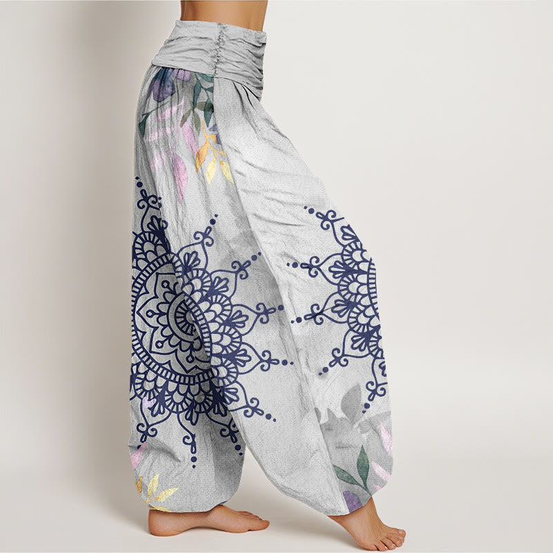 Tactile Cotton Mandala Print Relaxed Meditation Harem Pants