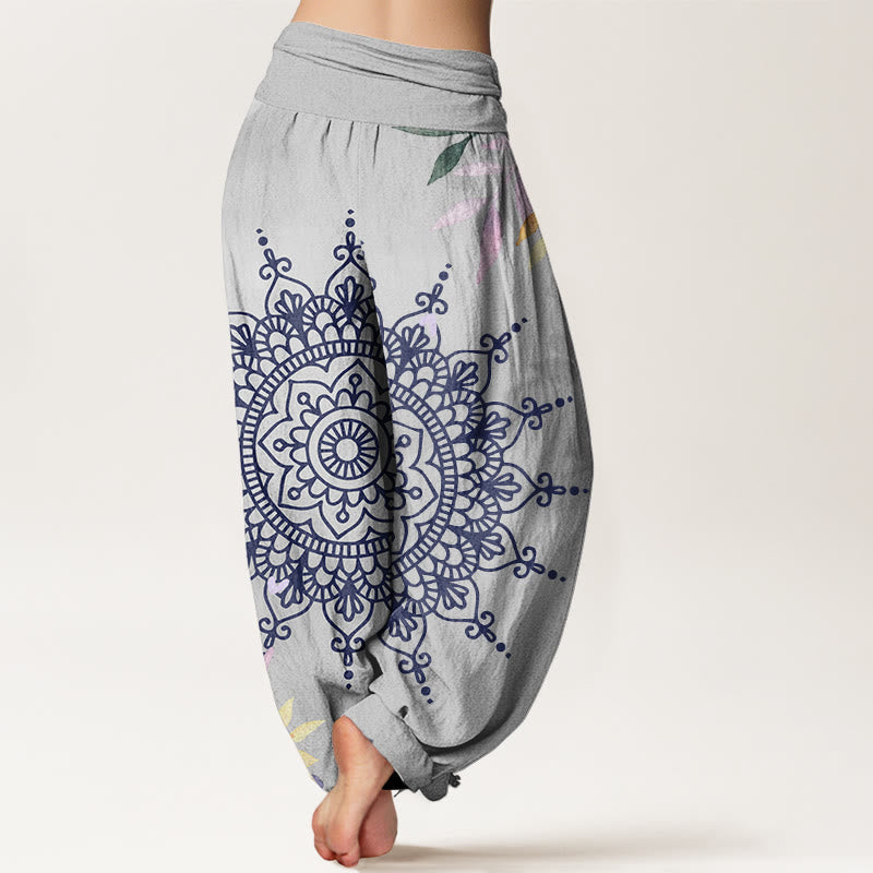 Tactile Cotton Mandala Print Relaxed Meditation Harem Pants