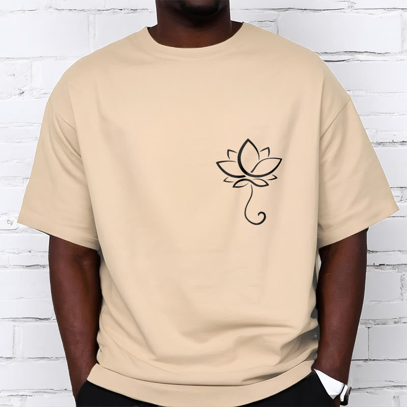 Soft Cotton Lotus Print Mindful Meditation T-Shirt