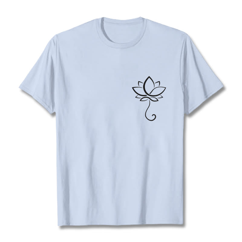 Soft Cotton Lotus Print Mindful Meditation T-Shirt
