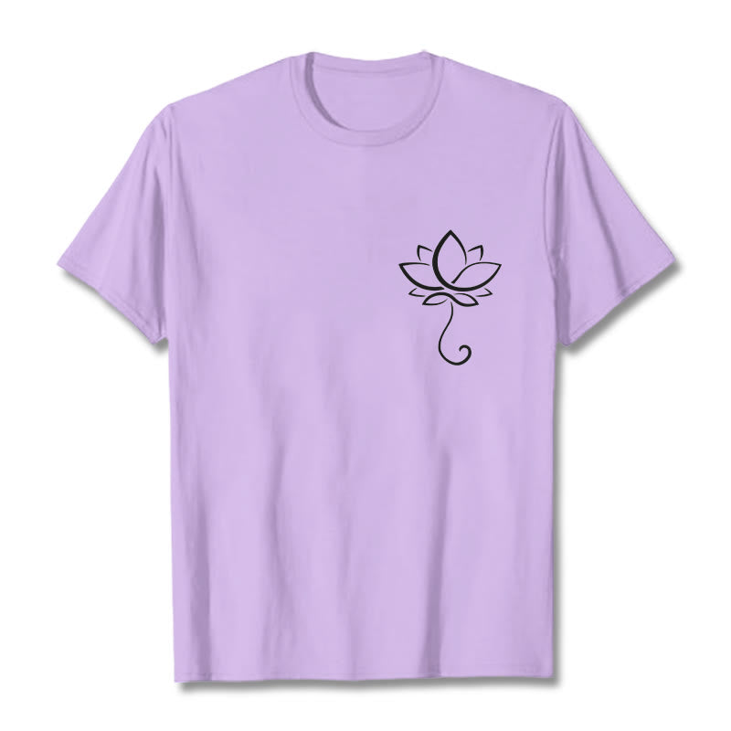 Soft Cotton Lotus Print Mindful Meditation T-Shirt