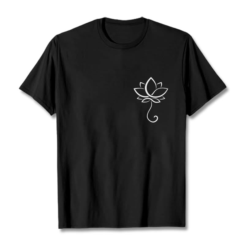 Soft Cotton Lotus Print Mindful Meditation T-Shirt