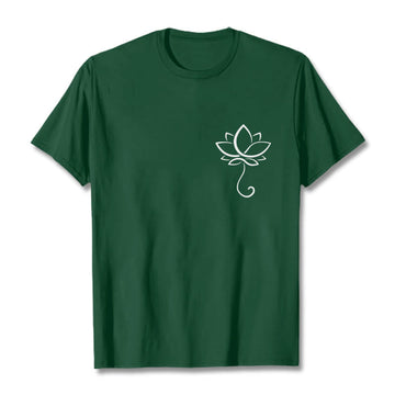 Soft Cotton Lotus Print Mindful Meditation T-Shirt