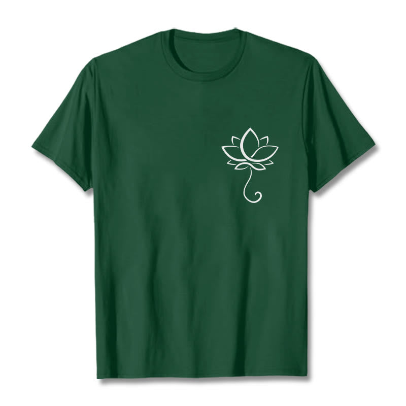 Soft Cotton Lotus Print Mindful Meditation T-Shirt