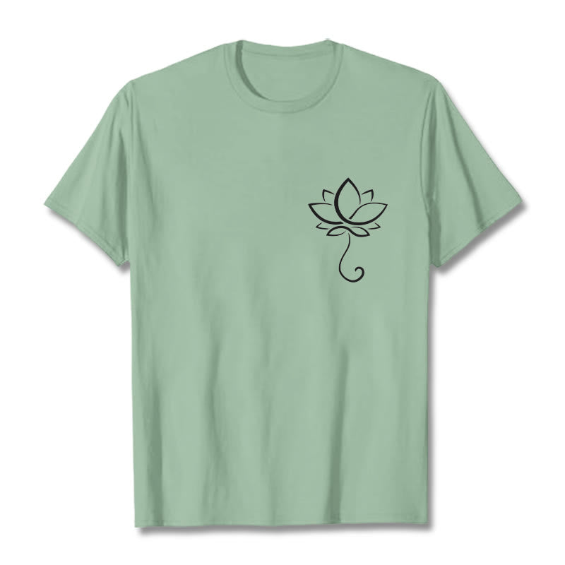 Soft Cotton Lotus Print Mindful Meditation T-Shirt