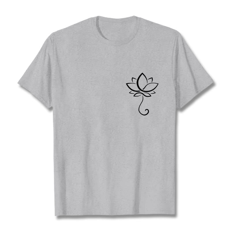 Soft Cotton Lotus Print Mindful Meditation T-Shirt
