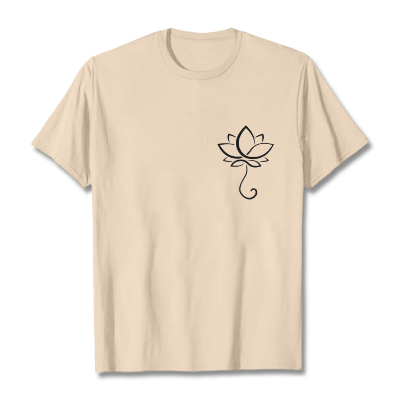 Soft Cotton Lotus Print Mindful Meditation T-Shirt