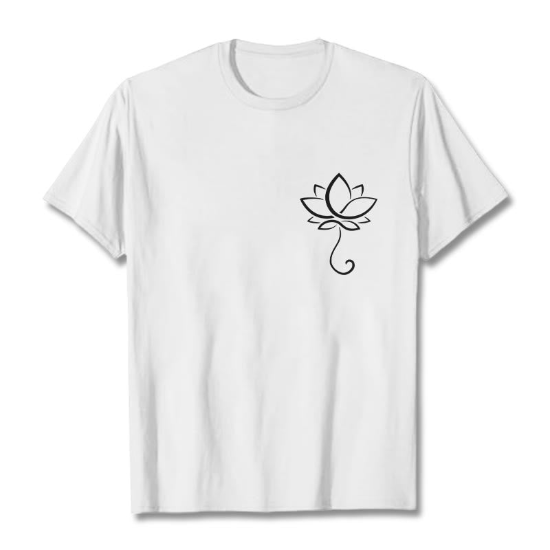 Soft Cotton Lotus Print Mindful Meditation T-Shirt