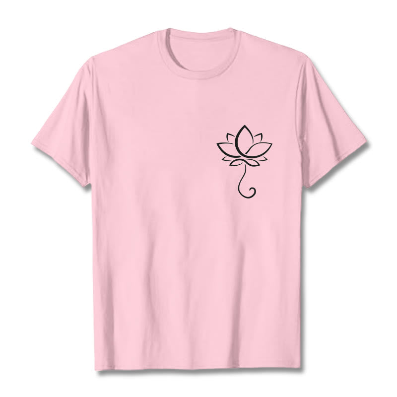 Soft Cotton Lotus Print Mindful Meditation T-Shirt