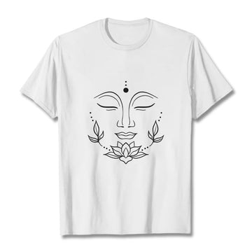 Tactile Cotton Lotus Graphic Mindful Meditation T-Shirt