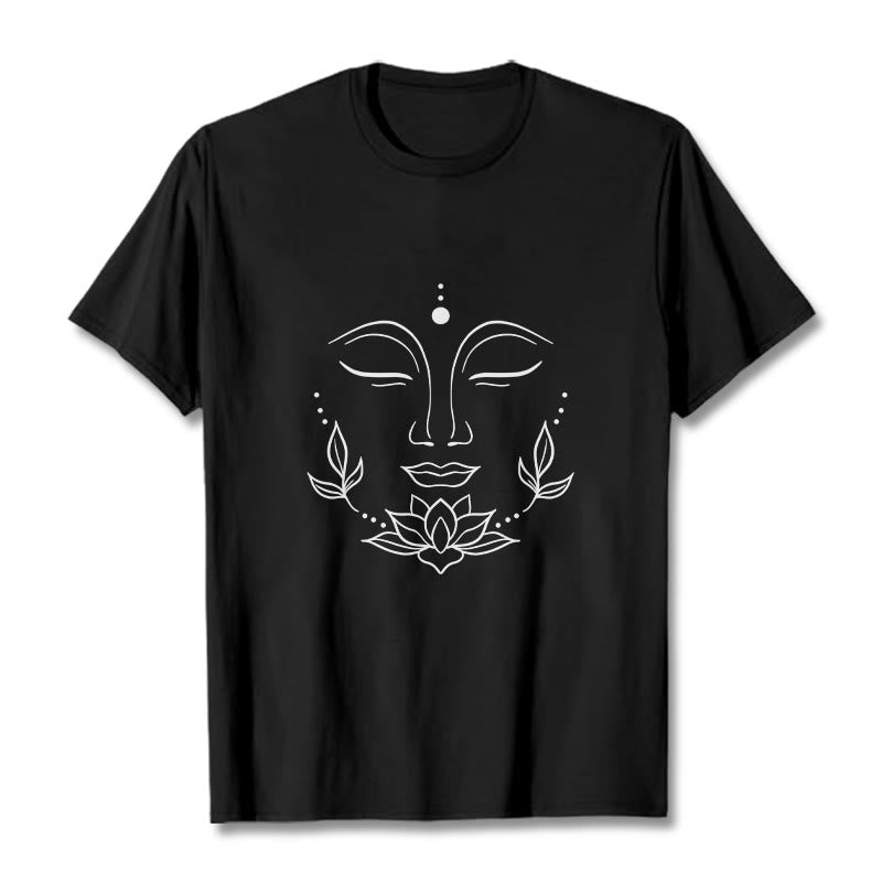 Tactile Cotton Lotus Graphic Mindful Meditation T-Shirt