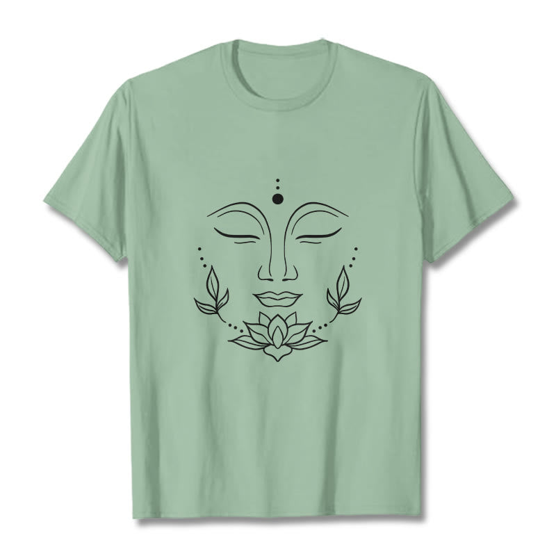 Tactile Cotton Lotus Graphic Mindful Meditation T-Shirt