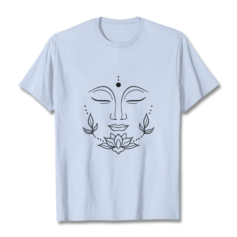 Tactile Cotton Lotus Graphic Mindful Meditation T-Shirt
