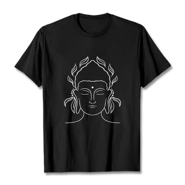 Soft Cotton Minimalist Lotus Graphic Meditation Tee