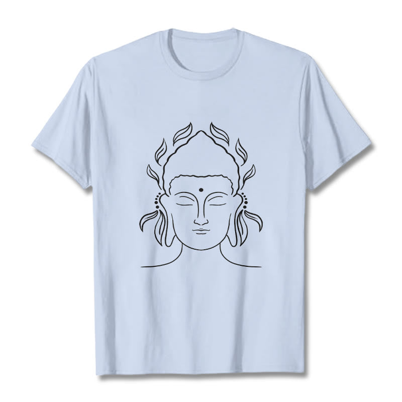 Soft Cotton Minimalist Lotus Graphic Meditation Tee