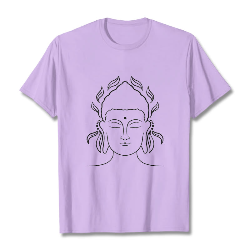 Soft Cotton Minimalist Lotus Graphic Meditation Tee