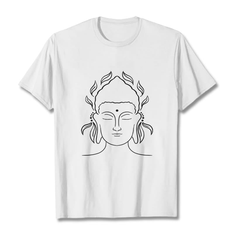 Soft Cotton Minimalist Lotus Graphic Meditation Tee