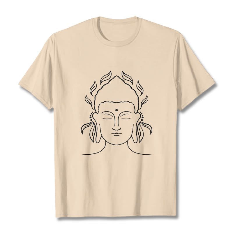 Soft Cotton Minimalist Lotus Graphic Meditation Tee