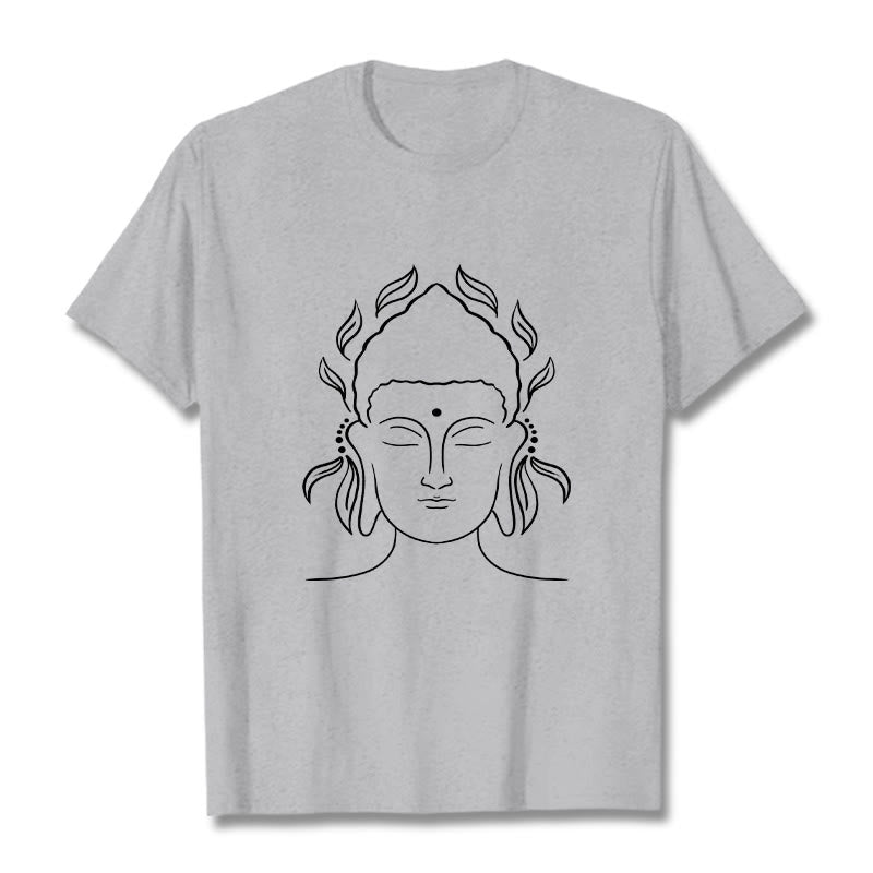 Soft Cotton Minimalist Lotus Graphic Meditation Tee