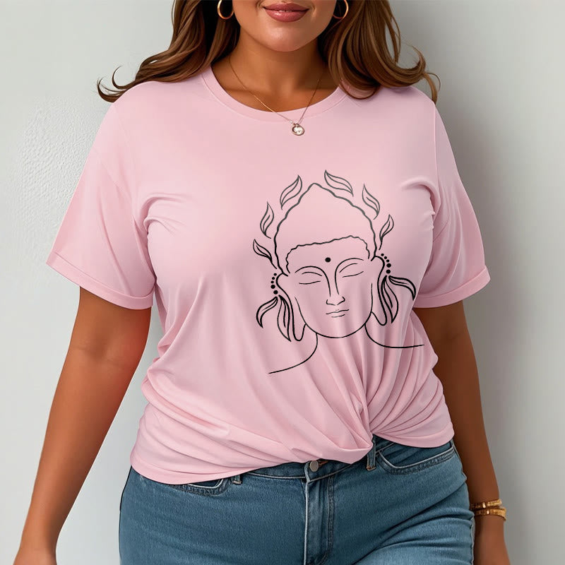 Soft Cotton Minimalist Lotus Graphic Meditation Tee